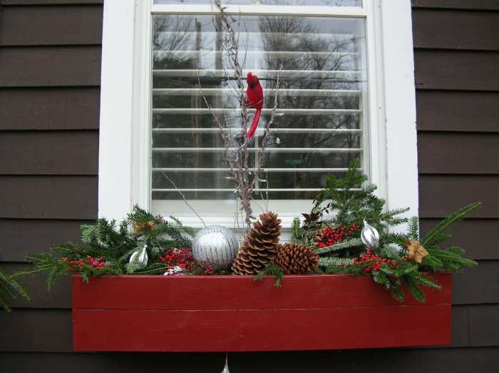 How to decorate christmas window boxes