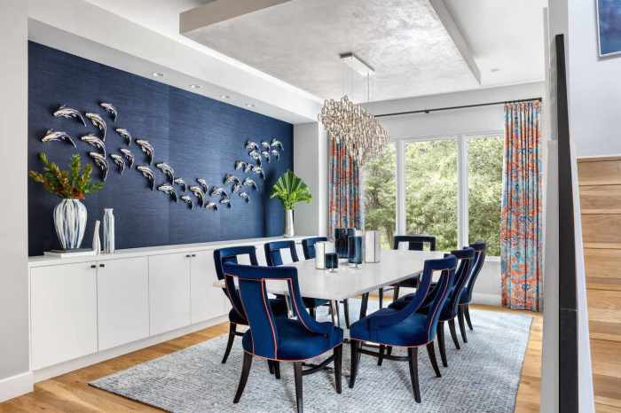 How to decorate navy blue dining rooms