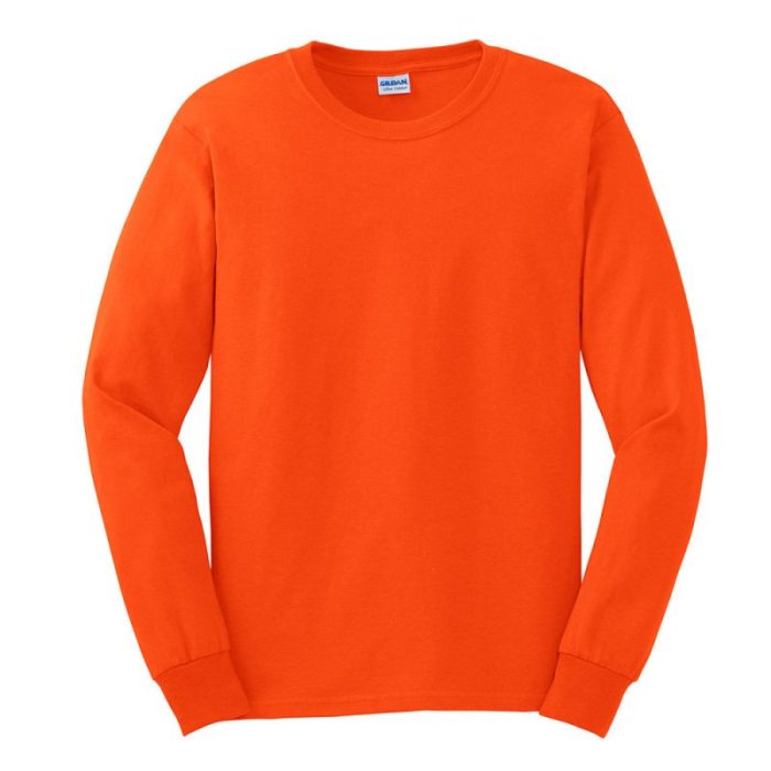 Men's orange dress shirt long sleeve