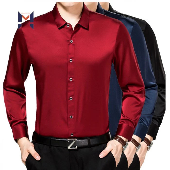 Men silk dress shirts