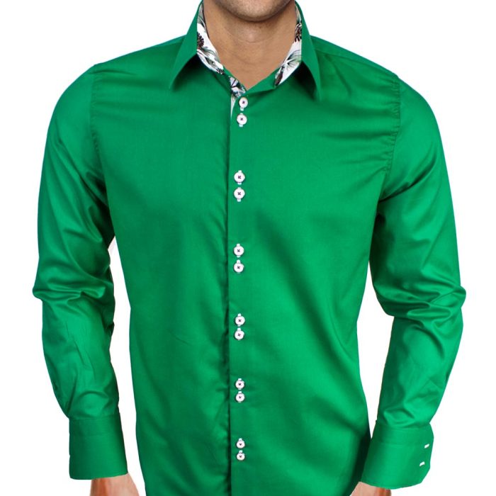 Mens green dress shirt and tie